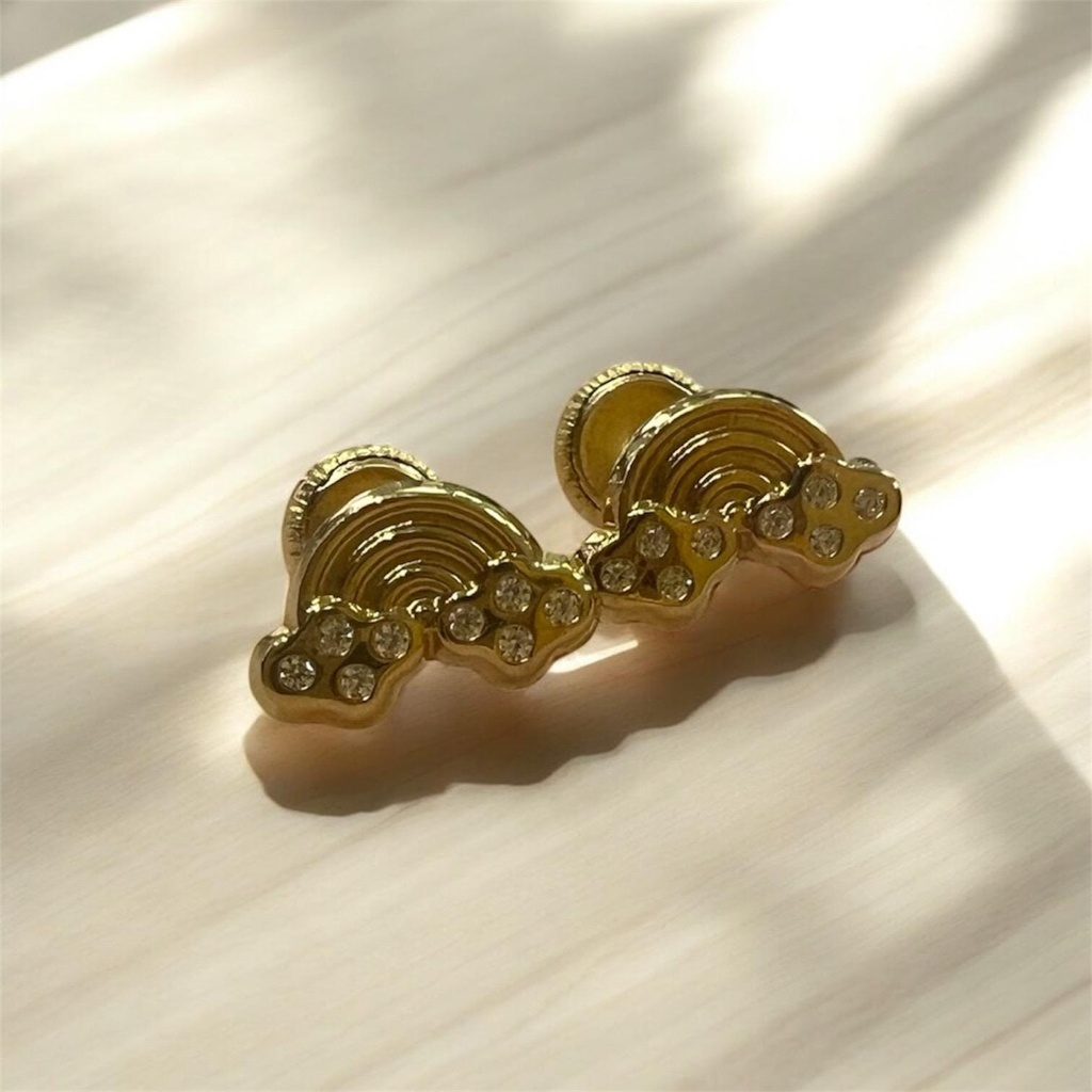 PENDIENTES ARCOÍRIS Oro 18K Circonitas 