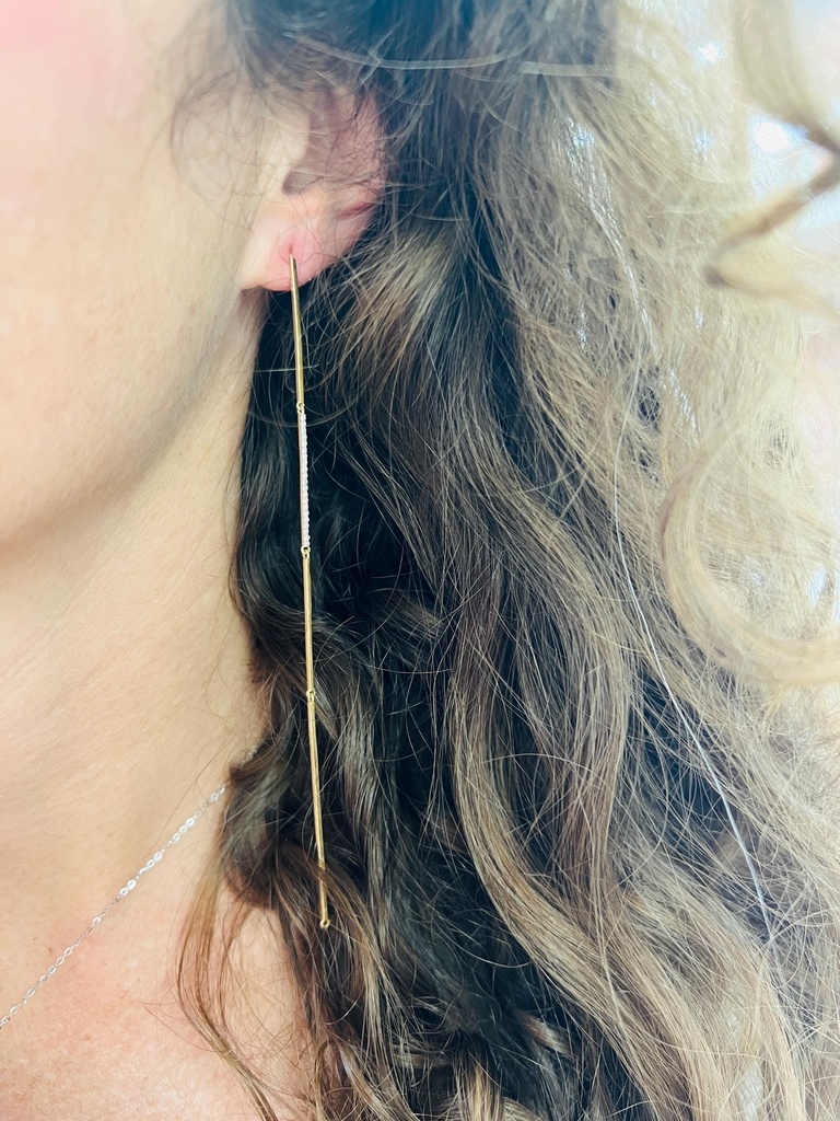 PENDIENTES De BRILLANTES  Colgantes de Oro Amarillo de 18 kilates