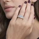 Precioso ANILLO Combinación de BRILLANTES Oro Blanco 18 Kilates