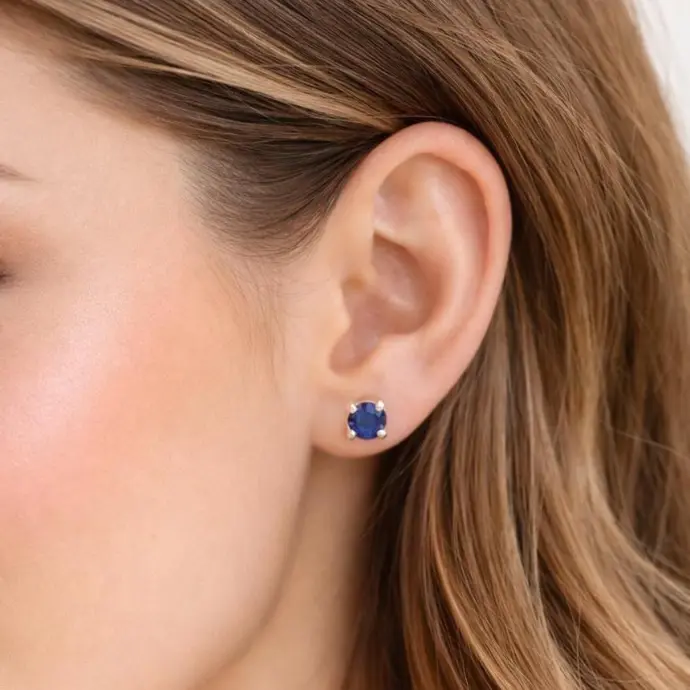 PENDIENTES de Oro Blanco de 18 kilates con Zafiros 