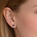 PENDIENTES de Oro Blanco de 18 kilates con Zafiros