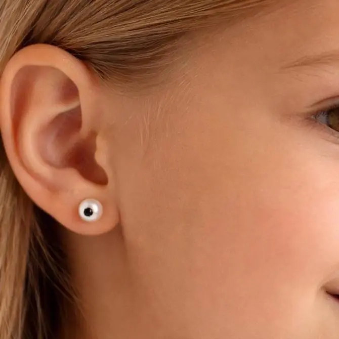 PENDIENTES De PERLAS Cultivas  de río Blancas con Zafiro, palo y cierre de Oro Amarillo 18K, Pendiente de Oro con cierre de rosca