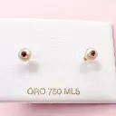 PENDIENTES De PERLAS Cultivas  de río Blancas con Rubí, palo y cierre de Oro Amarillo 18K, Pendiente de Oro con cierre de rosca