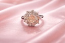 ANILLO Rosetón de Brillantes en Oro Blanco de 18 k