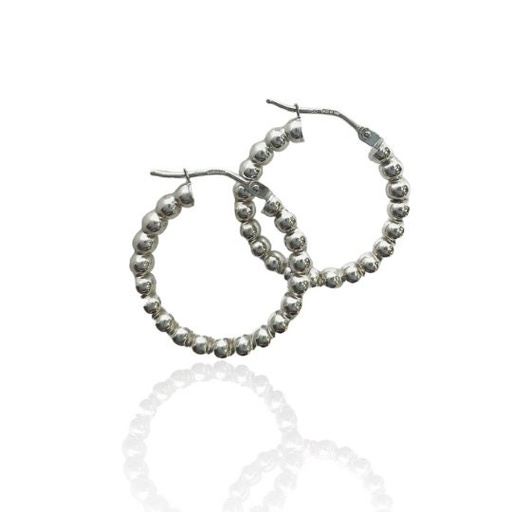 [A 105] ARGOLLAS REDONDAS en Oro Blanco de 18 Kilates, Argolla Oro, Aretes Redondos, Pendientes 18k, Aros Circulares