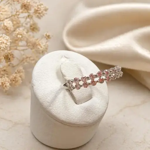 [P1084] ANILLO 22 de Brillantes en Oro Blanco de 18 k