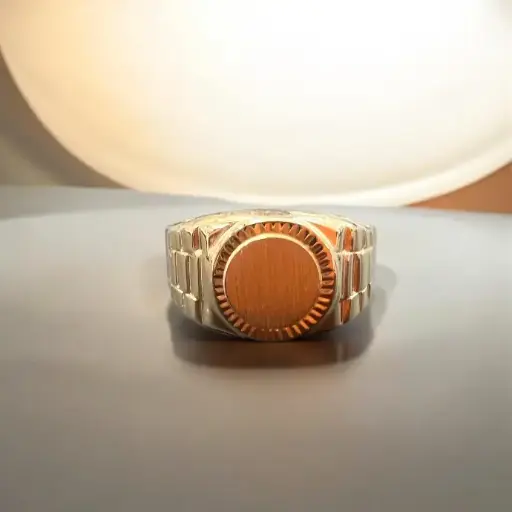 [An 18] ANILLO SELLO Oro Amarillo 18 kilates, Anillo Oro 18k 4.9 Gramos, Sello de Oro Amarillo